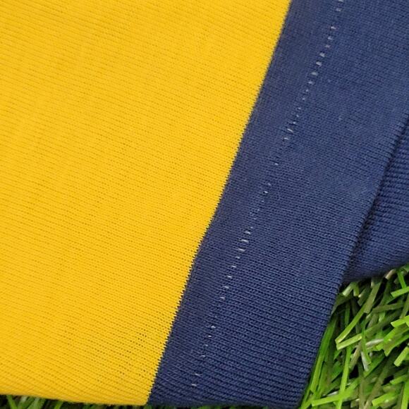 Vintage 80s MOD Block-Stripes Polo Shirt S/M 17x25 Yellow - Picture 10 of 11